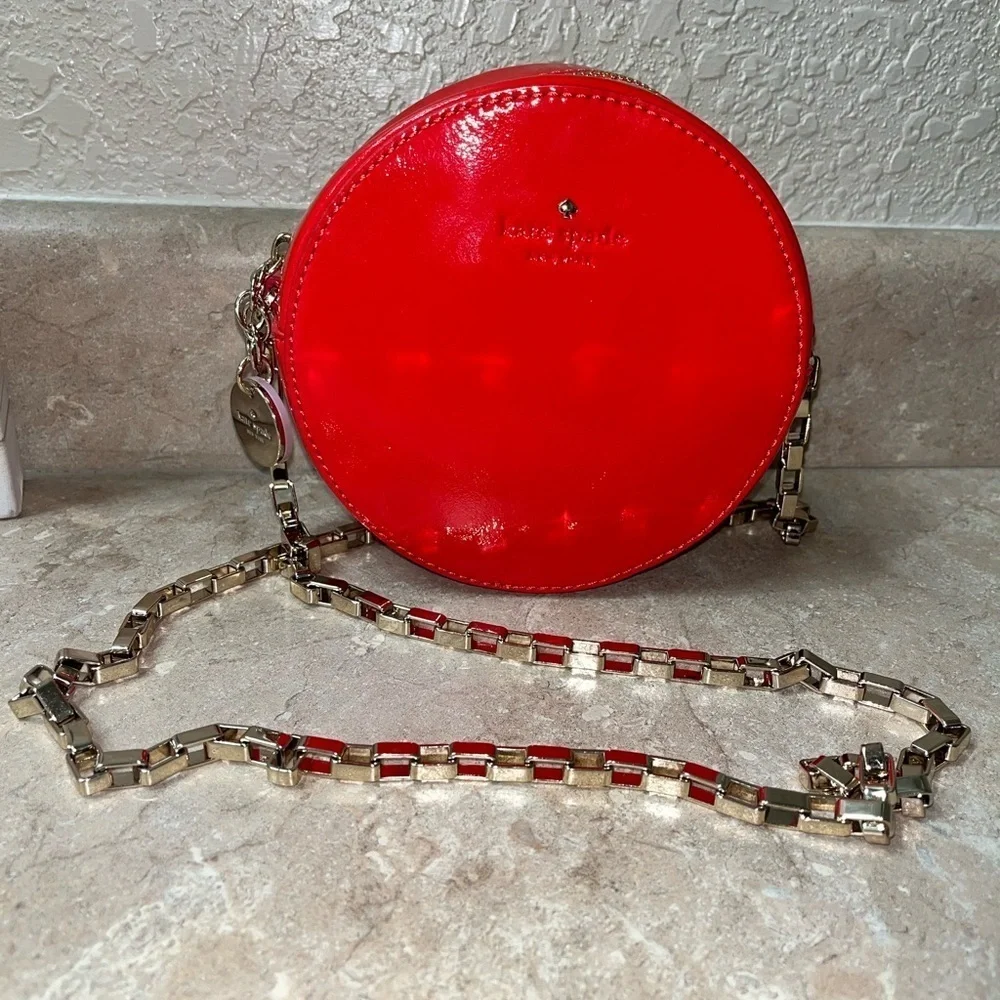 Kate Spade New York Normandy Park Circle Bag, Red Patent Leather Vintage Rare
